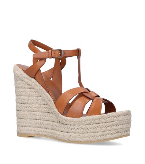 ysl brown wedges|saint laurent tribute espadrille wedges.